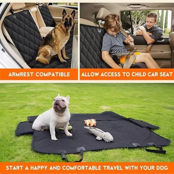 Car Back Seat Cover for Dogs Waterproof - Black and New - Picture 5 of 5